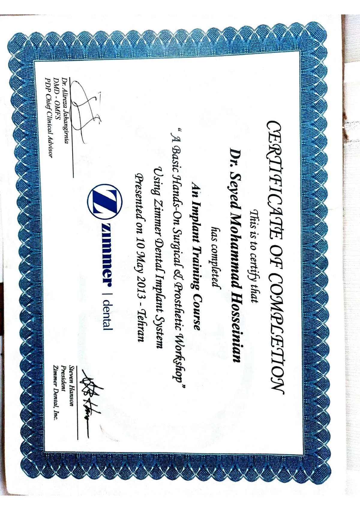 Certificate 9